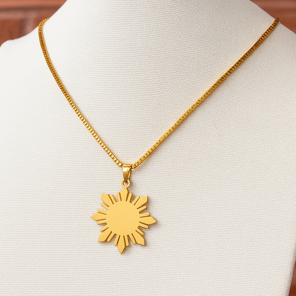 Handmade Filipino Gold Sun Necklace