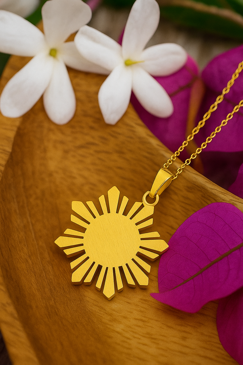 Handmade Filipino Gold Sun Necklace
